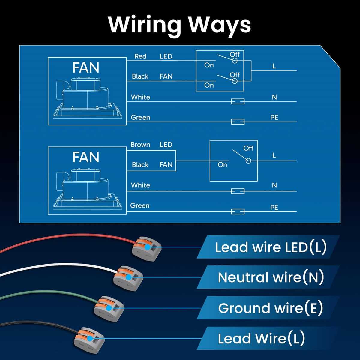 wiring diagram for bathroom fan and light