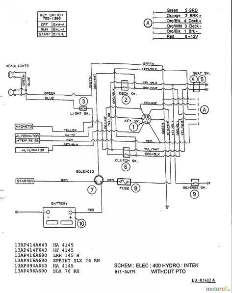 wiring diagram for husqvarna riding mower