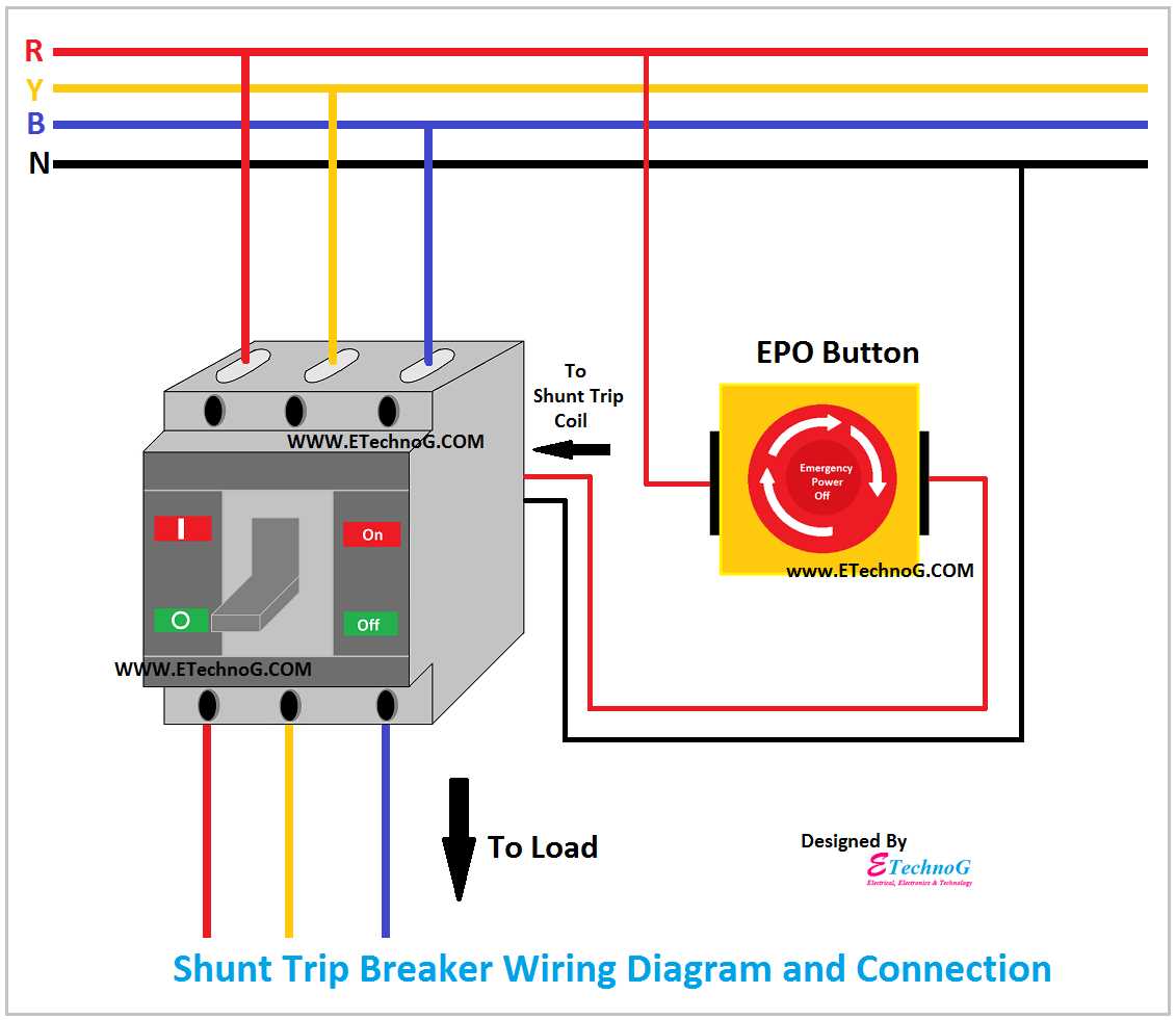 circuit breaker shunt trip wiring diagram
