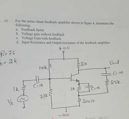 voltage shunt feedback amplifier circuit diagram