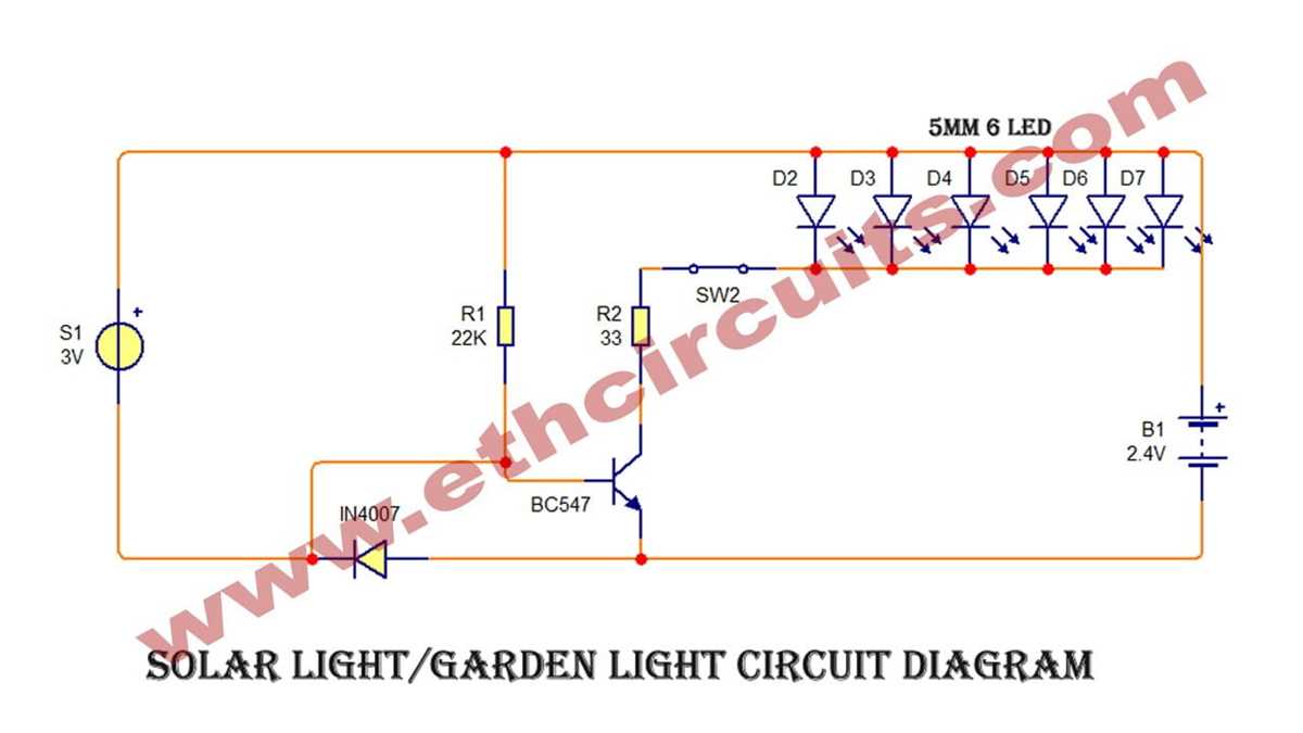 circuit diagram of solar lantern schematic