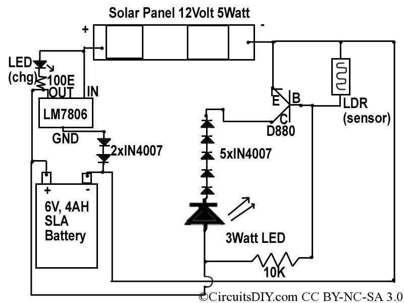 emergency light system circuit diagram