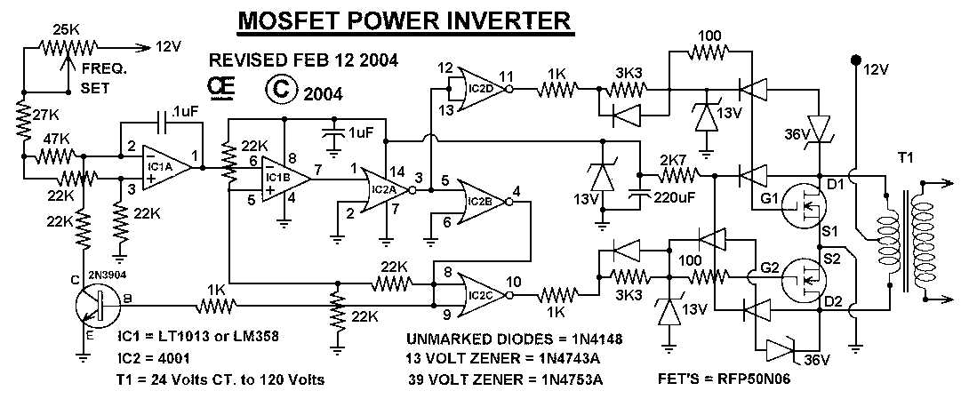 1000 watts inverter schematic diagram