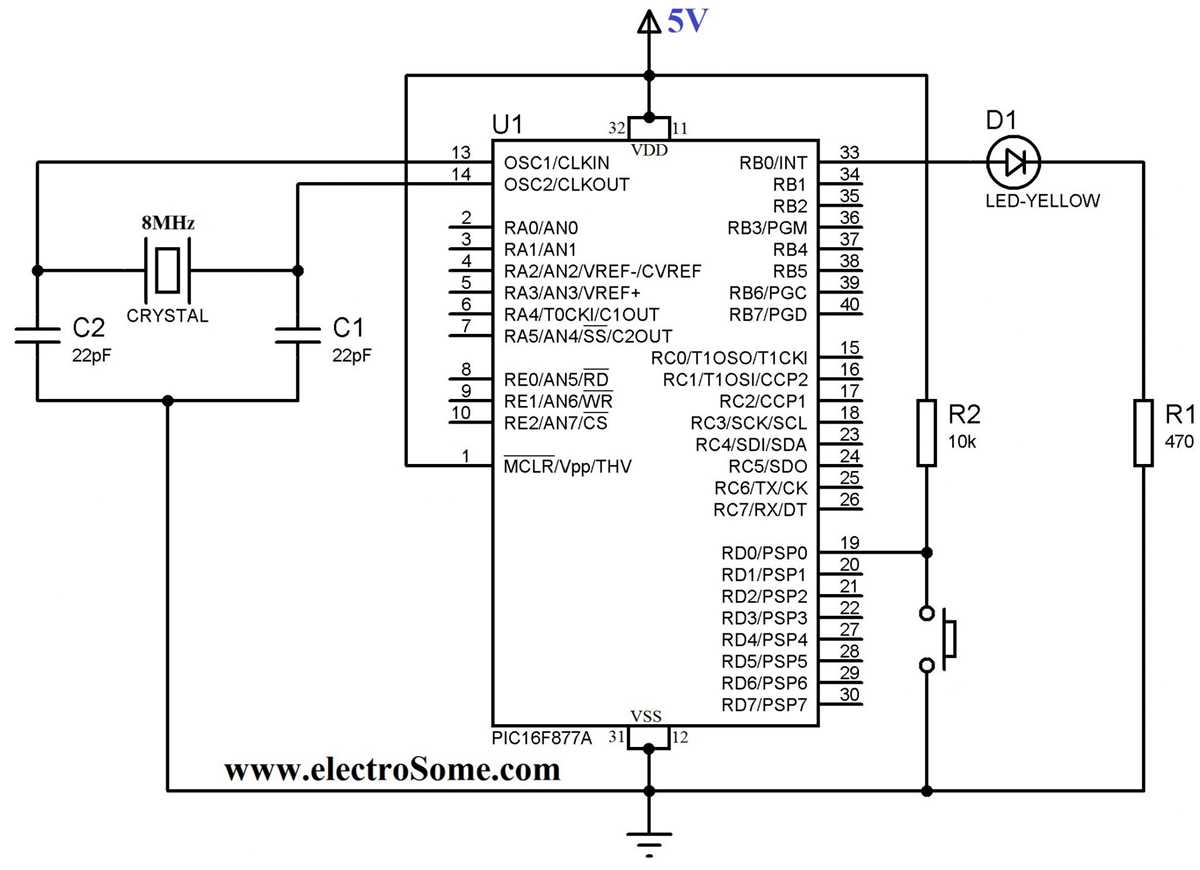 schematic diagram of push button switch