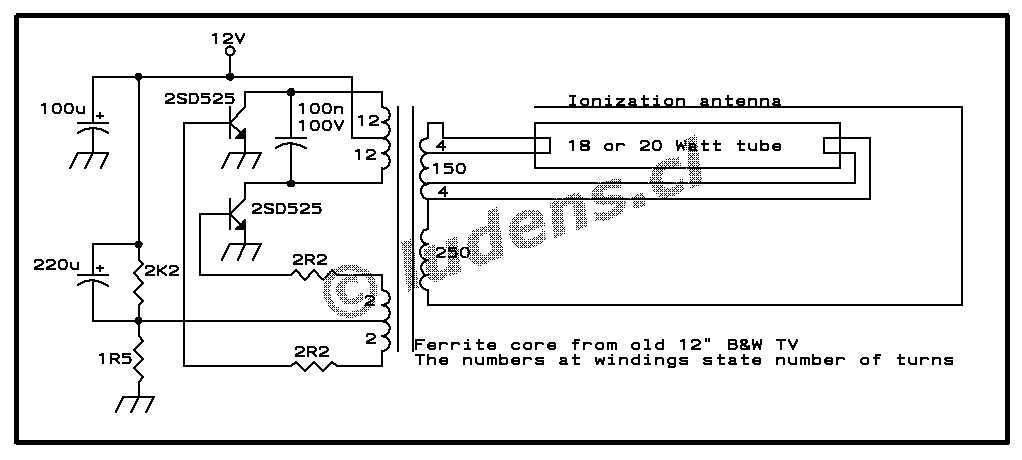 fluorescent lamp schematic diagram