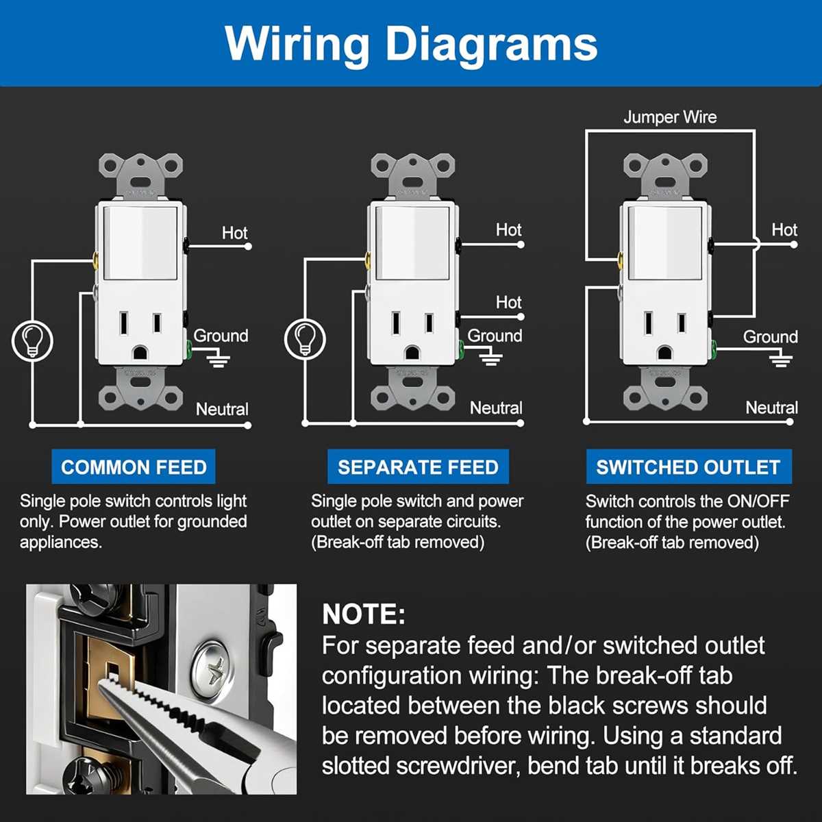 light switch to outlet wiring diagram