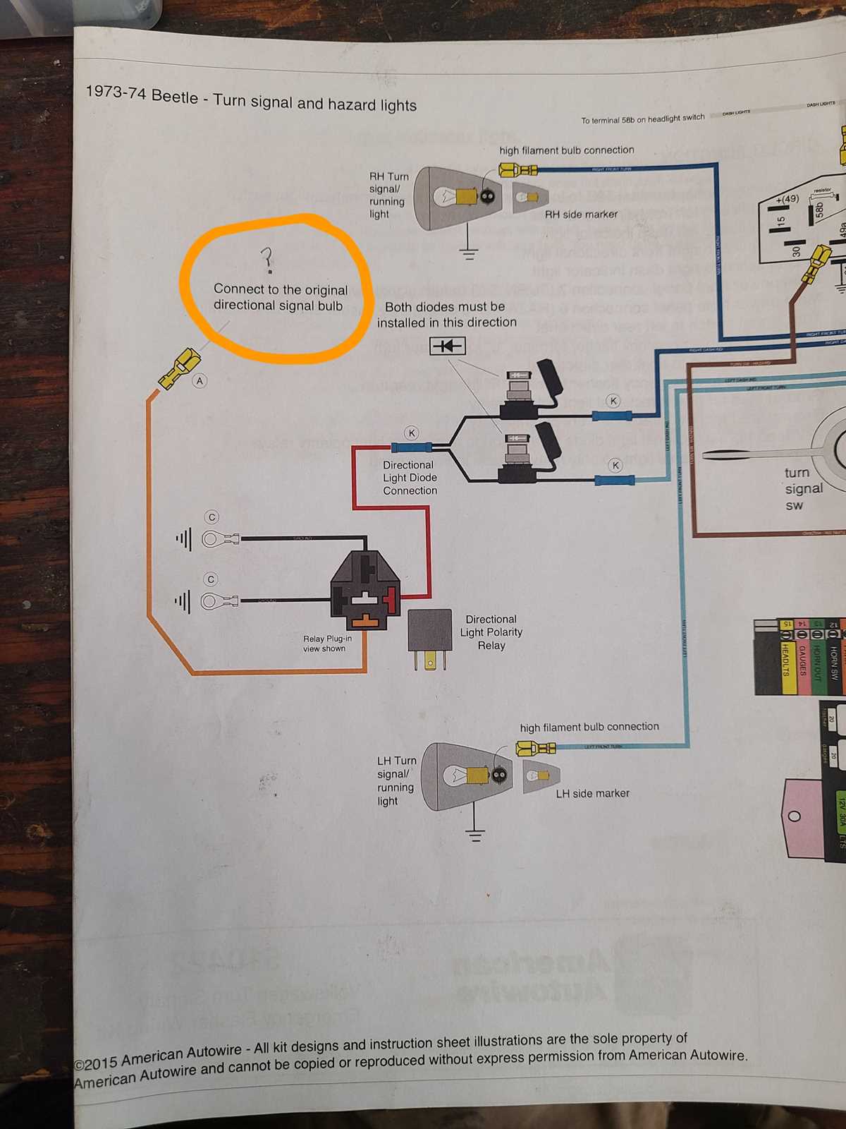 1974 vw beetle turn signal wiring diagram