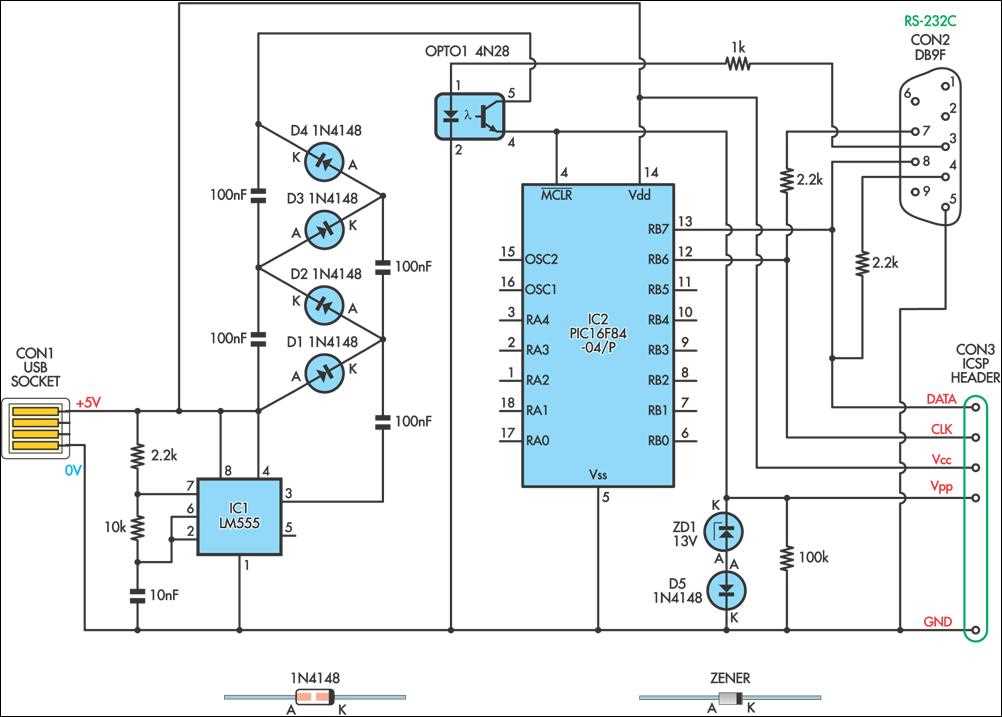 usb to serial circuit diagram