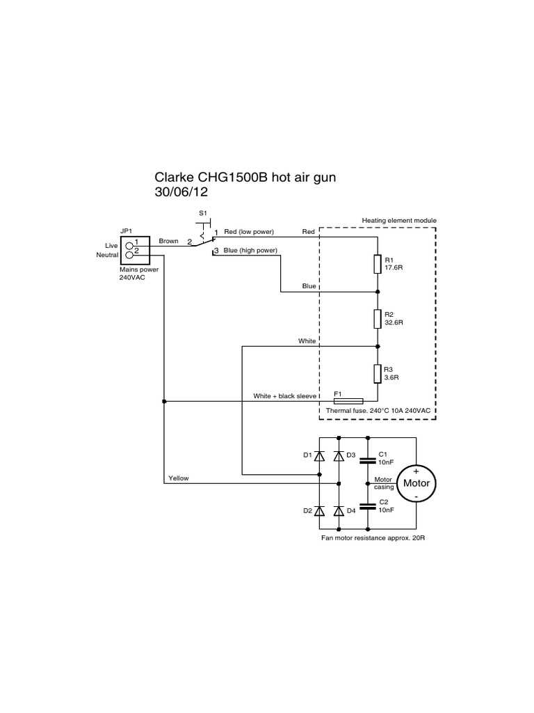 schematic hot air gun circuit diagram