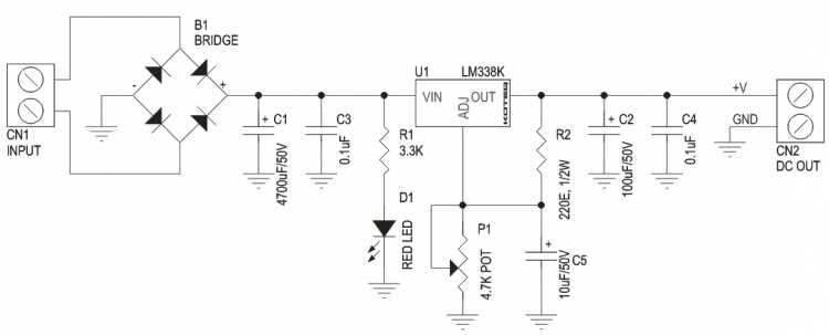 variable dc power supply schematic diagram