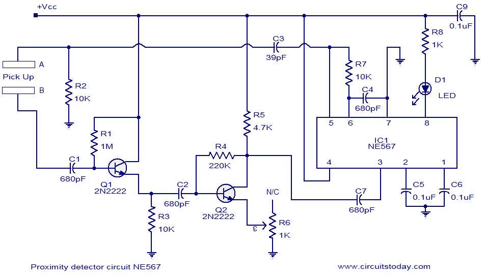 proximity sensor schematic diagram