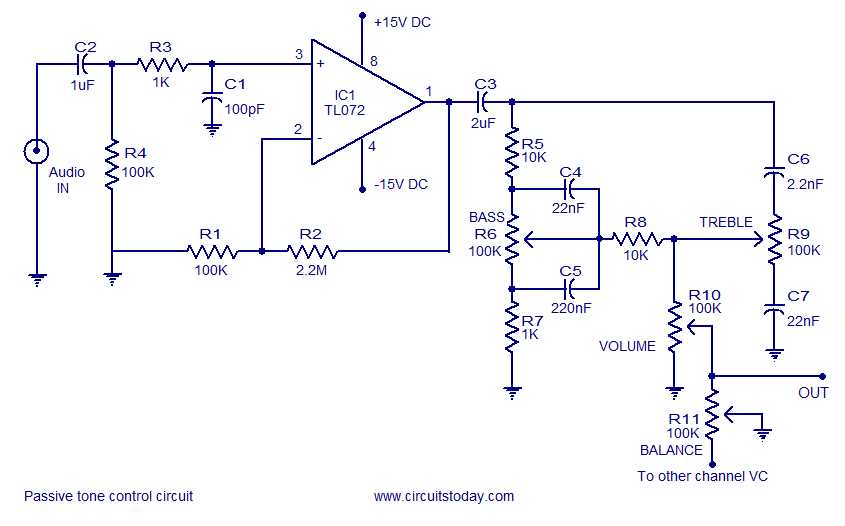 schematic diagram of tone control