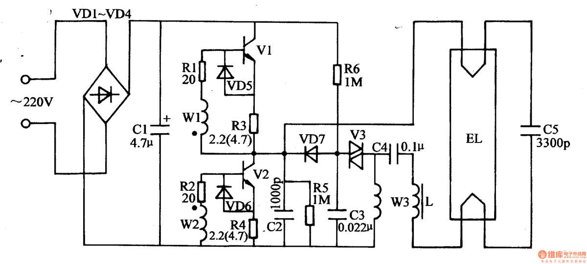 fluorescent lamp schematic diagram